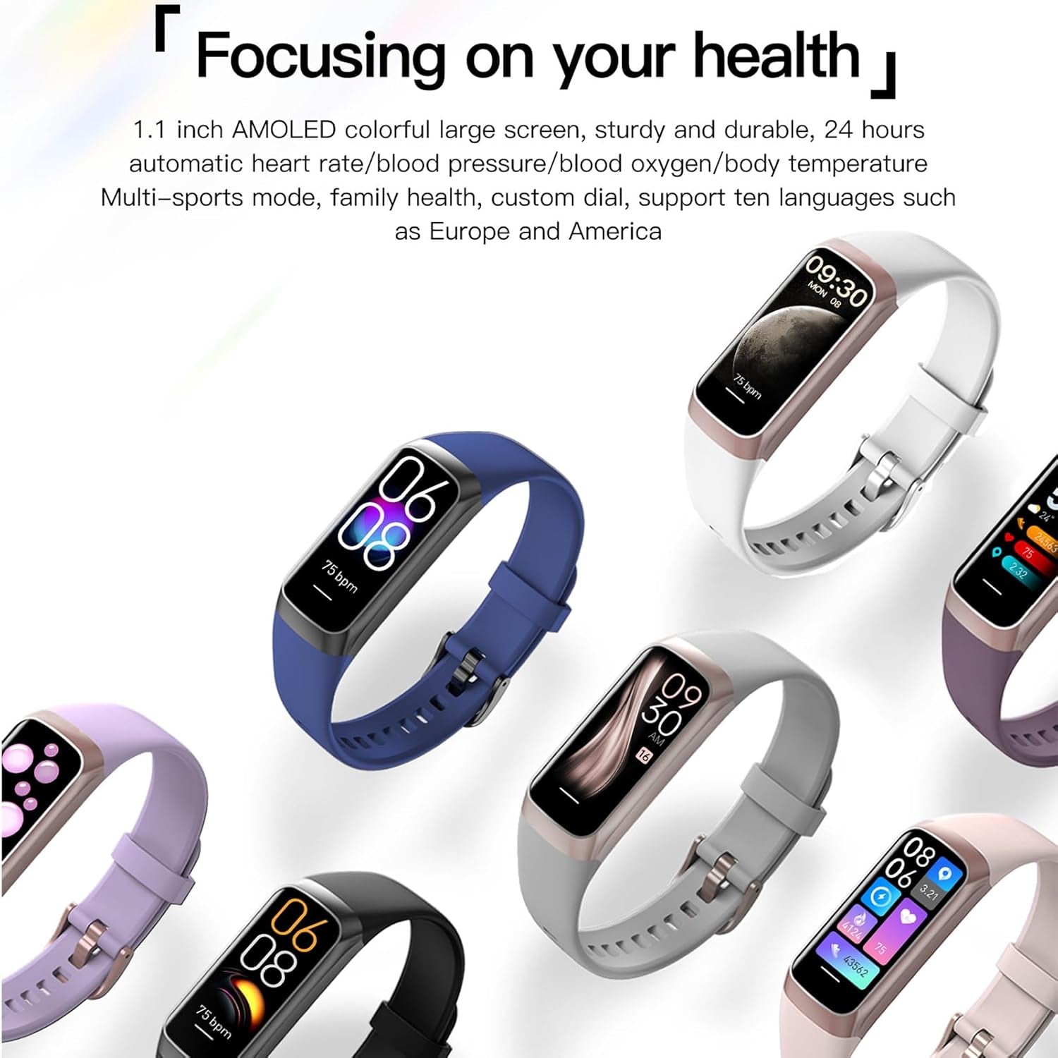Chronofit™ Oled Screen Step Tracker Heart Rate IP68 Waterproof Smartwatch