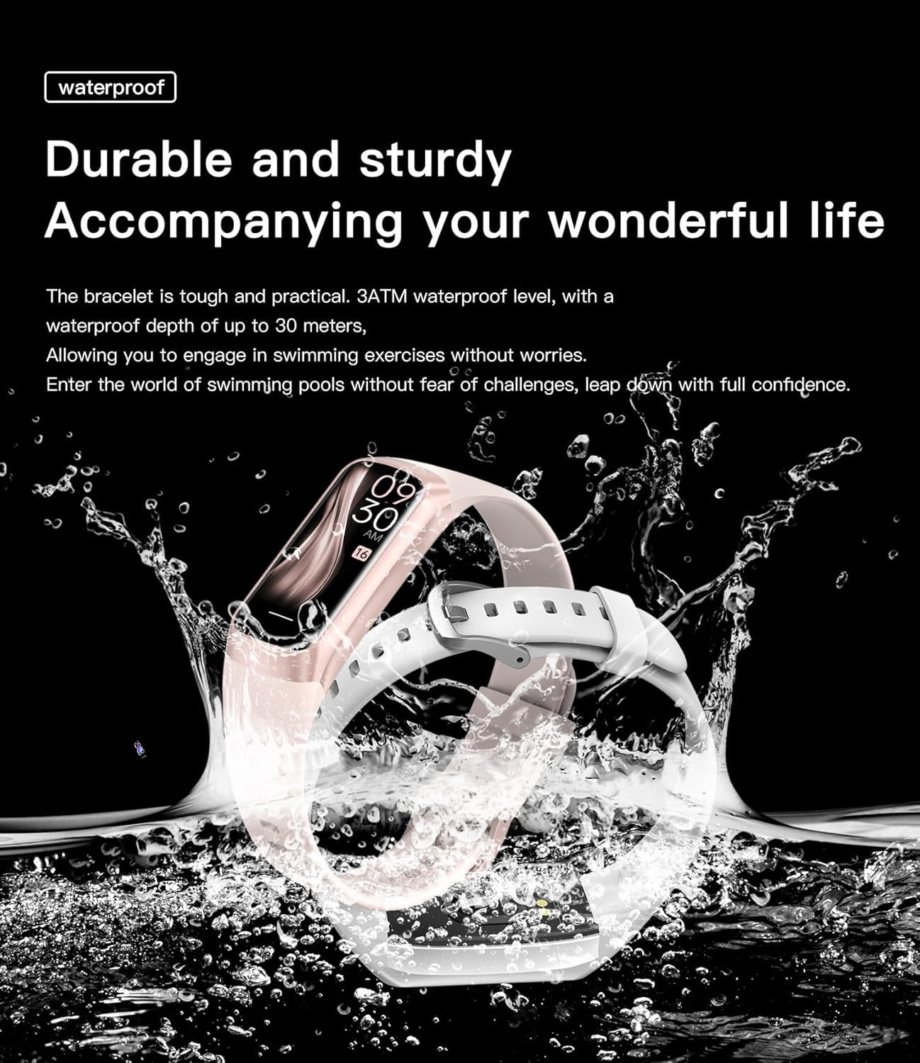 Chronofit™ Oled Screen Step Tracker Heart Rate IP68 Waterproof Smartwatch