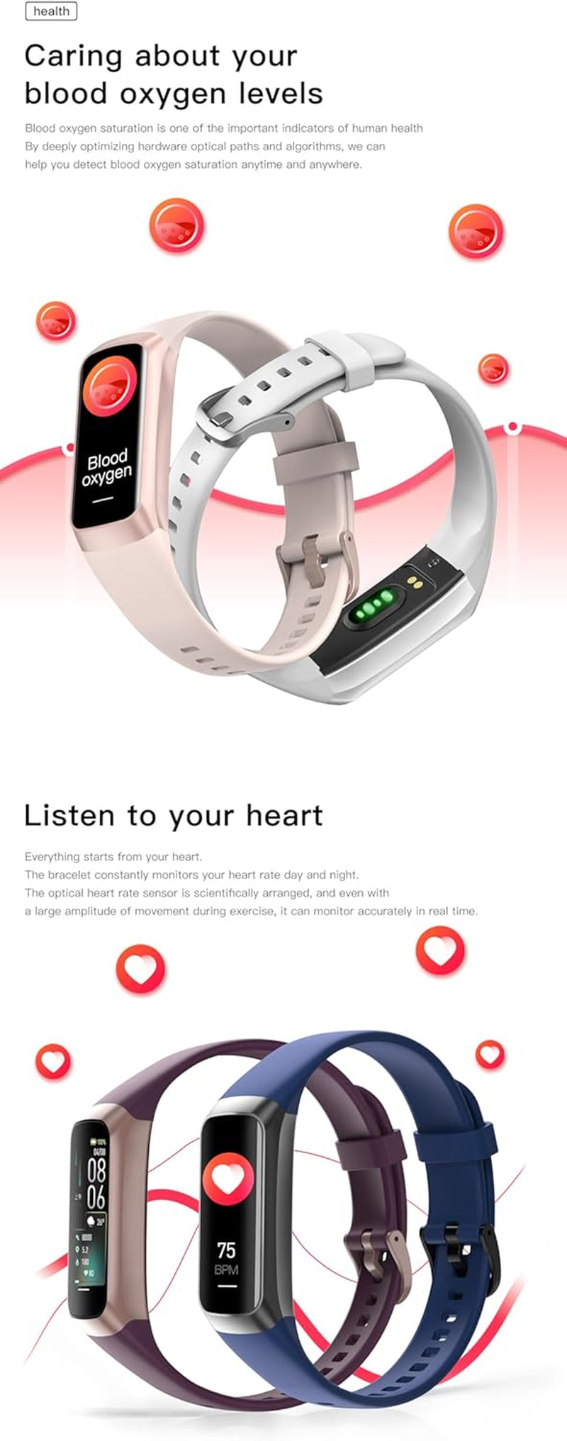 Chronofit™ Oled Screen Step Tracker Heart Rate IP68 Waterproof Smartwatch